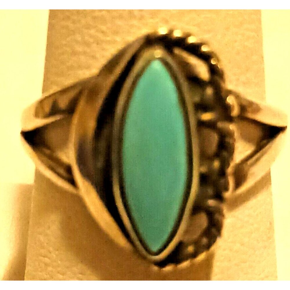 Native American Navajo Turquoise Ring 925 s8 (1348)
